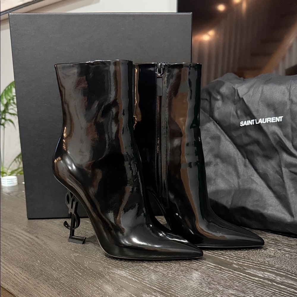 YSL Saint Laurent Opyum 110 Leather ankle boots - Picture 13 of 15